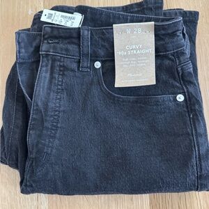 Madewell NWT curvy 90s straight jeans and black size 28